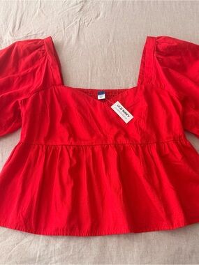 NEW Poplin Peplum Top